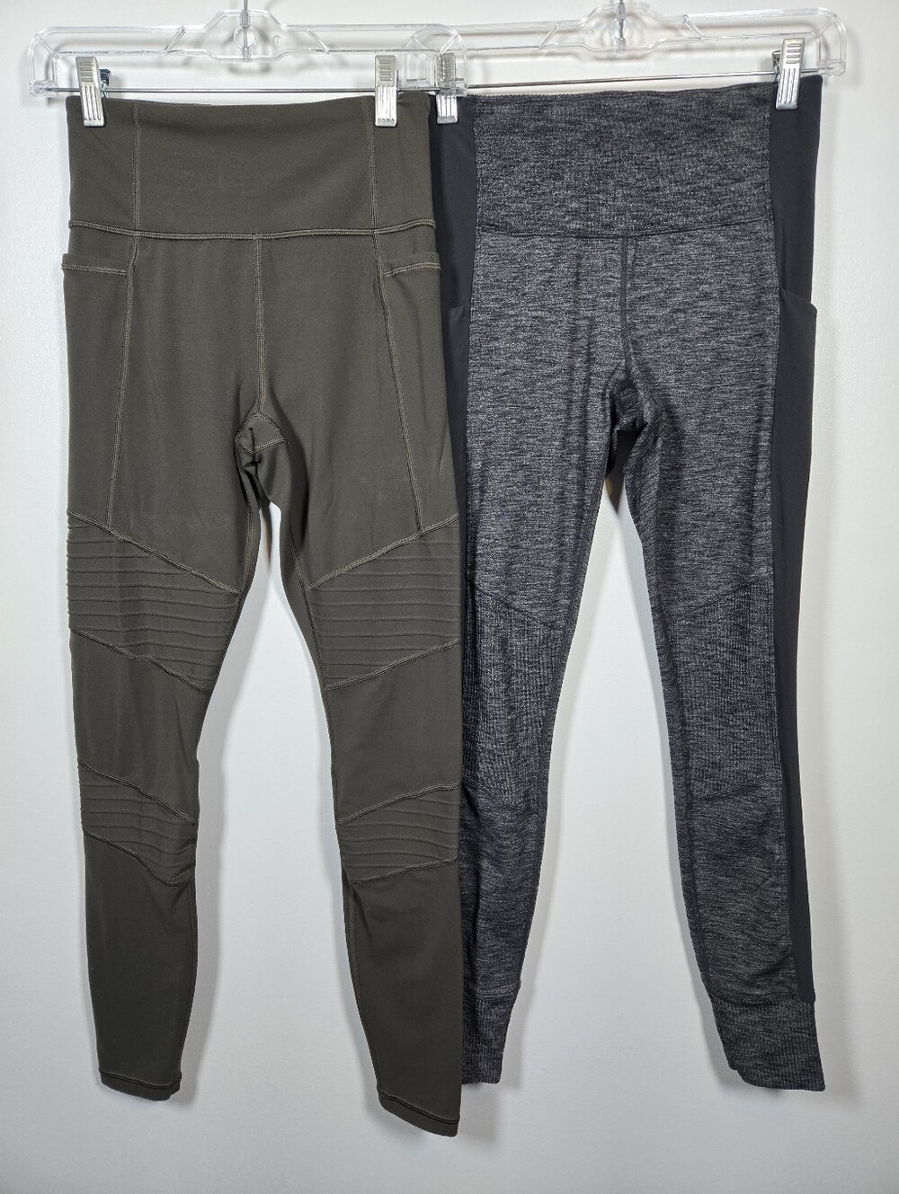 Athleta Bundle Of 2 Athletic Leggings Size XS Heather Gray Olive Green